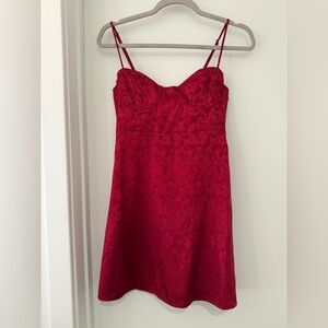 Princess Polly Red Floral Satin Mini Dress